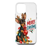 Merry Christmas Puppy String Lights Reindeer Antlers Holl Case for iPhone 12 mini