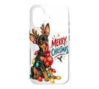 Merry Christmas Puppy String Lights Reindeer Antlers Holl Case for iPhone 17