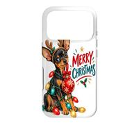 Merry Christmas Puppy String Lights Reindeer Antlers Holl Case for iPhone 17 Pro