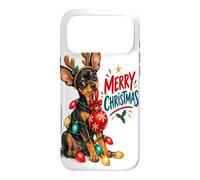 Merry Christmas Puppy String Lights Reindeer Antlers Holl Case for iPhone 17 Pro Max