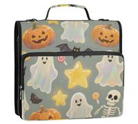 Merry Christmas Red and Blue Checkered Pattern 3 Rings 1.5 inch Binder Zipper with Handle Waterproof Zippered Portfolio Suitable for Middle School