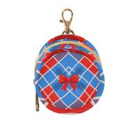 Merry Christmas Red and Blue Checkered Pattern Infants Baby Pacifier Case Holder with Zipper and Clip Cash Coin Purse, Neutral Baby Items