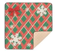 Merry Christmas Red and Green Checkered Pattern Soft Foam Baby Gym & Activity Mat for Floor Comfortable Foldable Baby Kick Crawling Mat for Baby Toddler Infant, 50'' x 50''gimnasio para