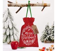 Merry Christmas, Red! Christmas Gift Bags With Drawstring, Reusable Gift Wrapping Bags For Xmas Holiday S Green Christmas Ribbon