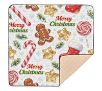 Merry Christmas Red Socks Large Sturdy Baby Care Play mat for Floor One-Piecing Foldable Tummy Time Mat for Baby Toddler Infant, 50'' x 50''