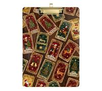 Merry Christmas Red Tarot Cards A4 clipboards for Classroom Transparent for Football Softball Coaching Size 9 x 12