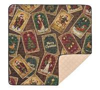 Merry Christmas Red Tarot Cards Soft Thick Baby Care Play mat for Floor Water Resistant Foldable Padded Play Mat for Baby Toddler Infant, 50'' x 50''