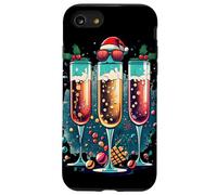 Merry Christmas Red Wine Champagne Glasses Case for iPhone SE (2020) / 7/8