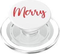 Merry Christmas Red Word Holiday Santa Claus PopSockets PopGrip for MagSafe