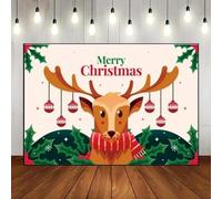 Merry Christmas Reindeer Custom Birthday Backdrop Background Xmas Tree Photography Backdrops for Festivals Scene Photo Eve Wallpaper