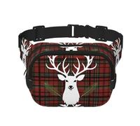 Merry Christmas Reindeer Fanny Pack For Women Waterproof Adjustable Belt Bags Waist Pack Fashion Casual Crossbody Bags Bum Bag For Running Workout Hiking Traveling, Black, One Size