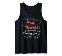 Merry Christmas reindeer pajamas. Reindeer santa script Tank Top