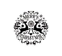 Merry Christmas Reindeer Reusable Stencil A3 A4 A5 & Bigger Sizes Festive Winter Animal Holly Art Craft Wall Decor / Snow52 (PVC Reusable Stencil, A5 Size - 148 x 210 mm, 5.8 x 8.3 in)
