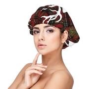 Merry Christmas Reindeer Satin Bonnet Silk Bonnet, Hair Bonnet For Sleeping, Soft Double Layer Silk Sleeping Cap Hair Wrap For Women Natural Hair Curly Hair Braided Hair Long Hair