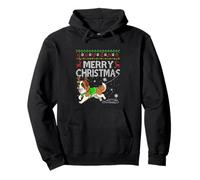 Merry Christmas Reindeer St. Bernard Knitting Damage Owner Pullover Hoodie