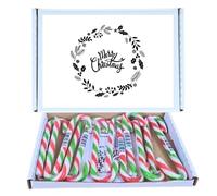 Merry Christmas Retro Sweet Hamper |Bonds Peppermint Candy Canes 12 Pack | Festive Red, White & Green Christmas Sweets Box