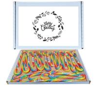 Merry Christmas Retro Sweet Hamper | Bonds Rainbow Candy Canes 24 Pack Gift Box Individually Wrapped