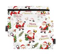 Merry Christmas Santa Claus Binder Pencil with Clear Window Zipper Pencil case Big Capacity 3 Ringing Binder for Office Supplies Multicolored 2 PCS