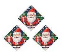 Merry Christmas Santa Claus Car Air Freshener, 3 Pcs Rhombus Hanging Air Freshener Cards, Long Lasting Fragrance Scented Cards for Car, Home, Office White-style