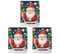 Merry Christmas Santa Claus Car Air Freshener, 3 Pcs Square Hanging Air Freshener Cards, Long Lasting Fragrance Scented Cards for Car, Home, Office Gray-style