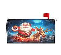 Merry Christmas Santa Claus Deer 01 Mailbox Covers Magnetic Wraps Post Letter Box Cover Garden Home Decor