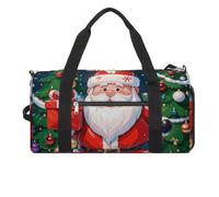 Merry Christmas Santa Claus Gym Bag for Men Women, Waterproof Gym Tote Bags, Large Duffel Bag for Travel Workout