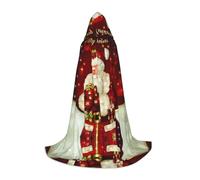 Merry Christmas Santa Claus Hooded Cape For Teenagers, Unisex Cloak Robe Hooded Halloween Costume Satin Witches Vampire Cloak Fancy Dress Up Children