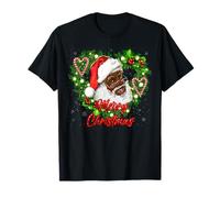 Merry Christmas Santa Claus Matching Black African American T-Shirt