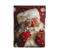 Merry Christmas Santa Claus Print 13-inch Laptop Sleeve, Slim Shockproof Insertion Design Leather Laptop Case for Office, School, Travel