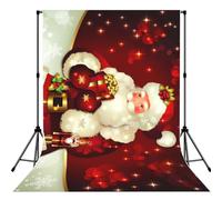 Merry Christmas Santa Claus Print Backdrop For Photoshoot, Photo Backdrop Background Curtain For Photography Portraits(No Stand)