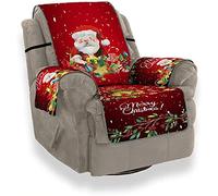 Merry Christmas Santa Claus Sofa Cover Set Couch Cover Elastic for Christmas Xmas Holiday Living Room Sofa Protector Home Decor Accessories, L Shape 1/2/3 Seater Slipcovers (for One People)
