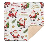 Merry Christmas Santa Claus Soft Padded Baby Play Mat for Floor Water Resistant Infant Play Mat for Baby Toddler Infant, 50'' x 50''
