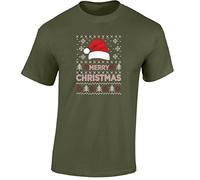 Merry Christmas Santa Hat Tree Cool Mens Kids T Shirt Inspired Santa Tee Present Shirt Sarcastic Celebration Top Xmas Gift Militarygreen XL