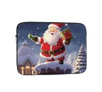 Merry Christmas Santa Laptop Bag 13 inch Business Briefcase Gifts for Men Women Water Resistant Laptop Sleeve Carry On Laptop Case Shockproof Protective Computer Bag Notebook Case