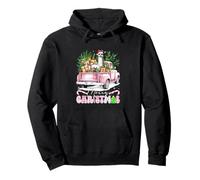 Merry Christmas Santa Llama On Pickup Truck Farmer Kids Pullover Hoodie