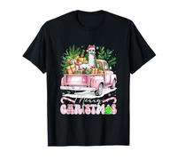 Merry Christmas Santa Llama On Pickup Truck Farmer Kids T-Shirt