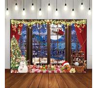 Merry Christmas Santa Pure Background Photography Backdrops for Festivals Snow Custom Birthday Backdrop Xmas Tree Baby Shower Photo Eve