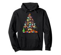 Merry Christmas Santa Reindeer ELF Musical Theatre Xmas Tree Pullover Hoodie