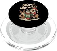 Merry Christmas Santa Reindeer Gingerbread Hot Cocoa Drink PopSockets PopGrip for MagSafe