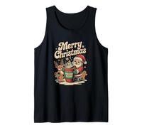 Merry Christmas Santa Reindeer Gingerbread Hot Cocoa Drink Tank Top