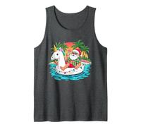 Merry Christmas Santa Relaxing On Float Unicorn Hawaiian Tank Top