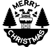 Merry Christmas Santa Stuck in The Chimney Vinyl Decal Sticker for Car/Window/Wall (Red Gloss)