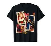 Merry Christmas Santa Vintage Holiday Postcard Collage Value Graphic T-Shirt
