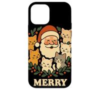 Merry Christmas Santa With Cats Holly Wreath Cat Lover Case for iPhone 12 mini