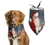 Merry Christmas Santa's Gift Dog Bandana Triangle Pet Bandanas Adjustable Pet Scarf Breathable Comfort Dog Scarf Cute Soft Puppy Scarfs Washable Daily Handkerchief Cats Scarves