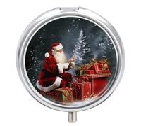 Merry Christmas Santa's Pill Box Pill Case Pill Organizer Medicine Pill Organizer Weekly Pill Organizer Pill Holder Small Pill Case Pill Containers Pill Holder for Purse