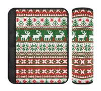 Merry Christmas Scandinavian Ornament Car Seat Covers Shoulder Pads for Boys Girls Toddler Seat Belt Covers for Adults 2 Pieces 6.5 * 6.5in