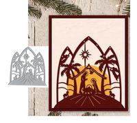 Merry Christmas Scene Coconut Tree Prayer Greeting Card Metal Die Cuts,Sunflower Flower Leaf Cutting Dies Cut Stencils DIY Scrapbooking Decorative Embossing Paper Scrapbooking Card Making