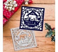 Merry Christmas Scene Sheep Greeting Card Metal Die Cuts,Snowflake Star Leaf Cutting Dies Cut Stencils DIY Scrapbooking Decorative Embossing Paper Scrapbooking Card Making