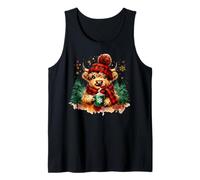 Merry Christmas Scottish Highland Cow Xmas Trees Hot Cocoa Tank Top